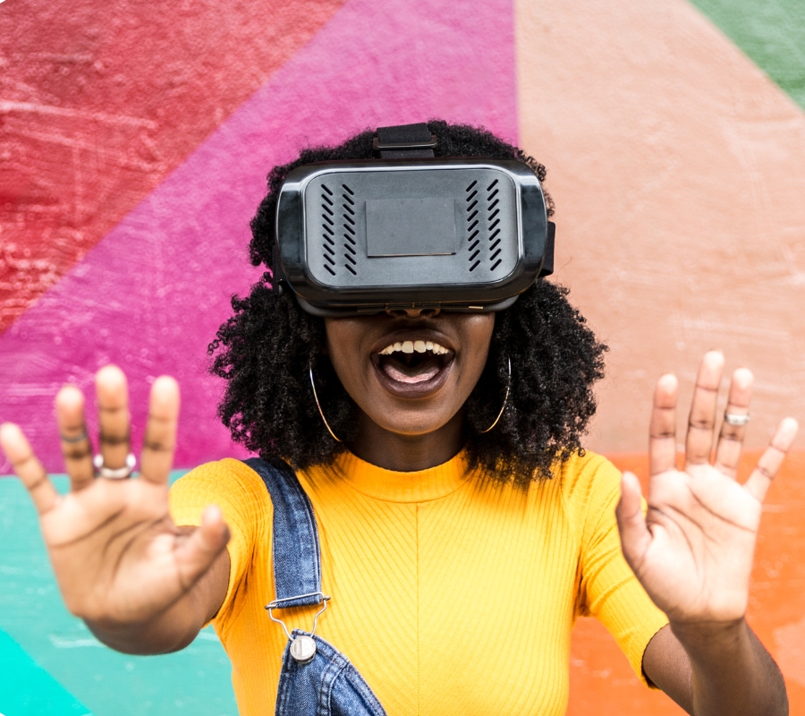 Woman wearing VR Headset